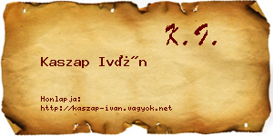 Kaszap Iván névjegykártya