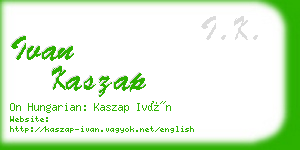 ivan kaszap business card